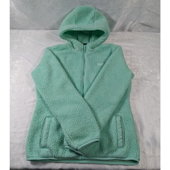 Reebok Jackets & Blazers - Reebok Girls L 14/16 Mint Green Sherpa Fleece Hooded Full Zip Jacket Pockets